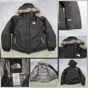 The North Face Jacket Womens XL 550 Insulated Hooded Parka Ski Faux Fur READ!